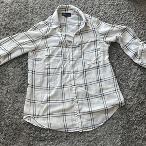 Fortune+Ivy White Checked Blouse